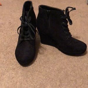 Black bootie wedge